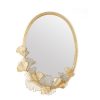 Europe Wrought Iron Wall Hanging Decorative Ginkgo Biloba Leaf Mirrors Crafts Decoration Bathroom Bedroom Mirror