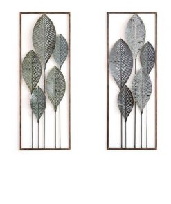 Leaf Iron Cage Wall Hanging Mural Home Crafts Decor 3D Stereo Creative Office House Background Wall 4