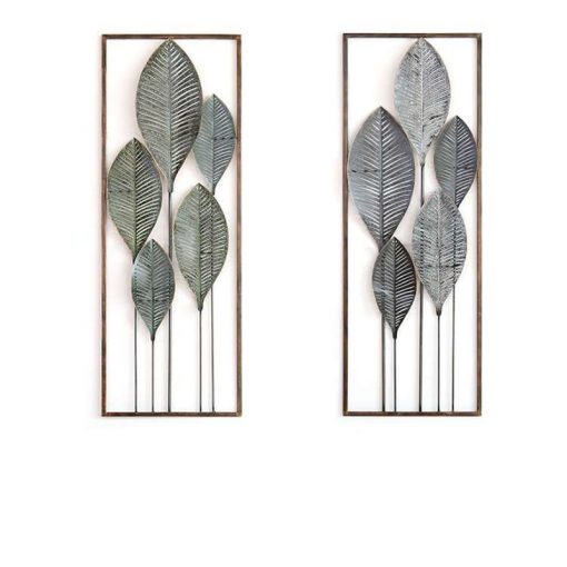 Leaf Iron Cage Wall Hanging Mural Home Crafts Decor 3D Stereo Creative Office House Background Wall 4