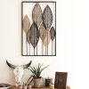 Nordic Modern Wrought Iron Forest Wall Hanging Hollow Leaves Ormaments Home Livingroom 3D Stereo Wall Sticker