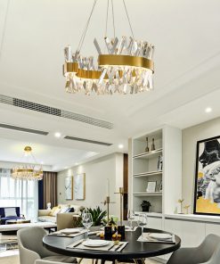 Post Modern Luxury Lustre Led Pendant Lamp For Living Room Bedroom Hotel Gold Metal S Shape 2