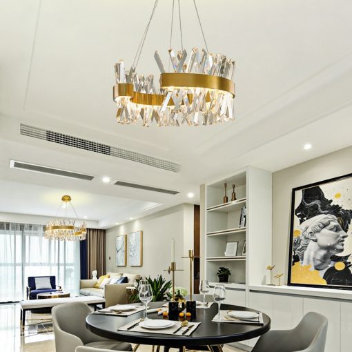 Post Modern Luxury Lustre Led Pendant Lamp For Living Room Bedroom Hotel Gold Metal S Shape 2