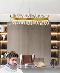 Post Modern Luxury Lustre Led Pendant Lamp For Living Room Bedroom Hotel Gold Metal S Shape 5