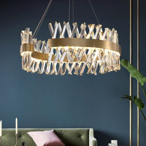 Post Modern Luxury Lustre Led Pendant Lamp For Living Room Bedroom Hotel Gold Metal S Shape