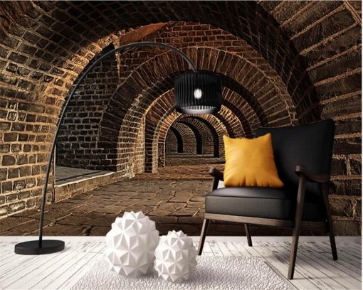 Custom wallpaper 3D tunnel extension space tunnel industrial wind TV sofa background wall murals 3d wallpaper