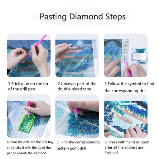 Landscape 5D Diamond Painting Alpine Grassland DIY Diamond Painting Mosaic Full Drill Diamond Embroidery Painting Home 4