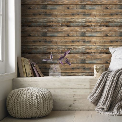 Retro Faux Wood Grain Peel And Stick Wallpaper Self adhesive Wood Plank Wallpaper Roll Removable Vinyl 3