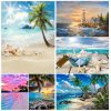 YOUQU DIY5d diamond painting summer landscape diamond embroidery cross stitch beach full square round rhinestone home