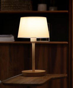 Led Modern Minimalist Solid Wood Fabric Shade Floor Lamp Living Room Study Home Decor Standing Light 3