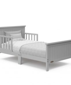 Graco Bailey Wood Single Toddler Kids Bed Guardrails Included Pebble Gray 1