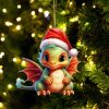 Christmas Acrylic Dragon Baby Egg Ornament Christmas Hanging Christmas Tree Pendant Ornament Christmas Decorations 2024