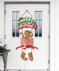 Christmas Hangings 2024 Christmas Party Decoration Door Hanging Santa Elk Christmas Tree Door Hanging Christmas Decoration 3